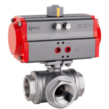 Pneumatic Actuator 3 Way Ball Valve